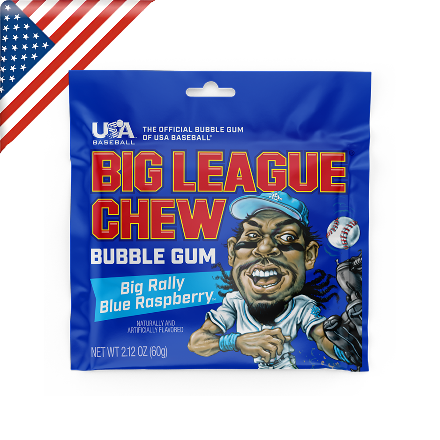 Big League Chew Blue Raspberry 2.12 Oz x 12 Pack