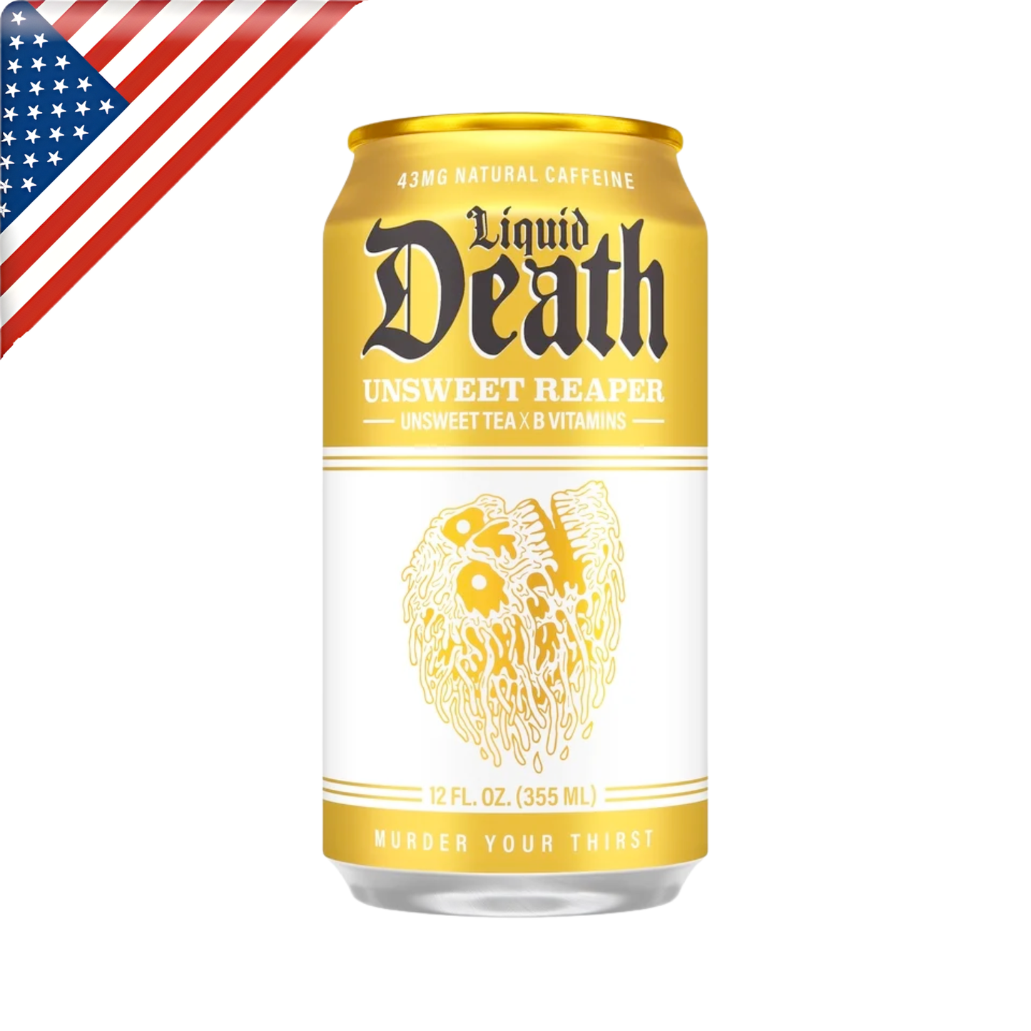 Liquid Death Iced Tea Unsweet Reaper Can 12 Oz - 24 Pack