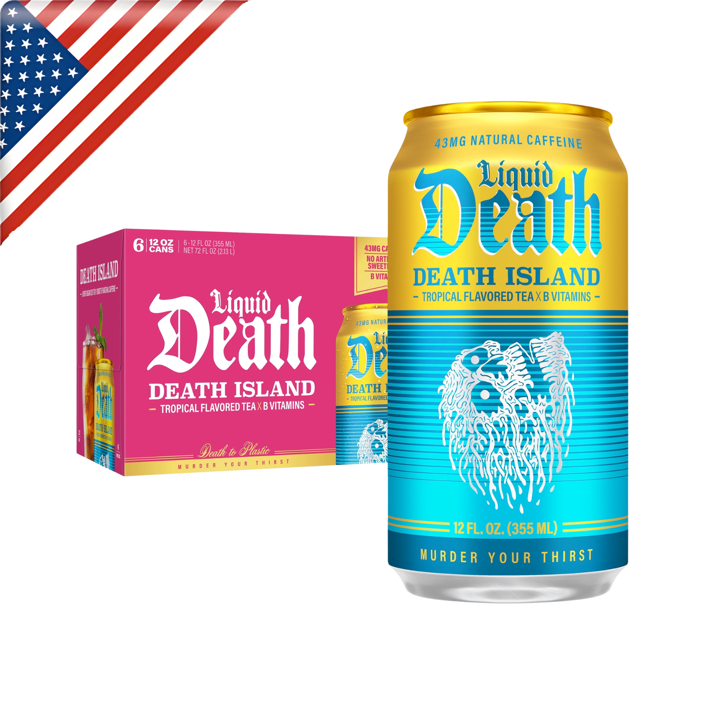 Liquid Death Iced Tea Death Island Can 12 Oz - 24 Pack