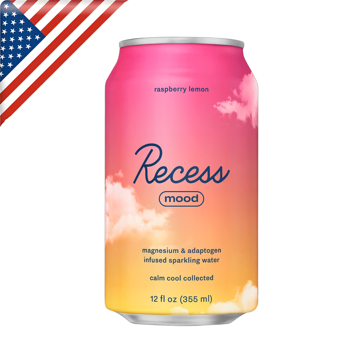 Recess Mood Raspberry Lemon Can 12 Oz x 12 Pack
