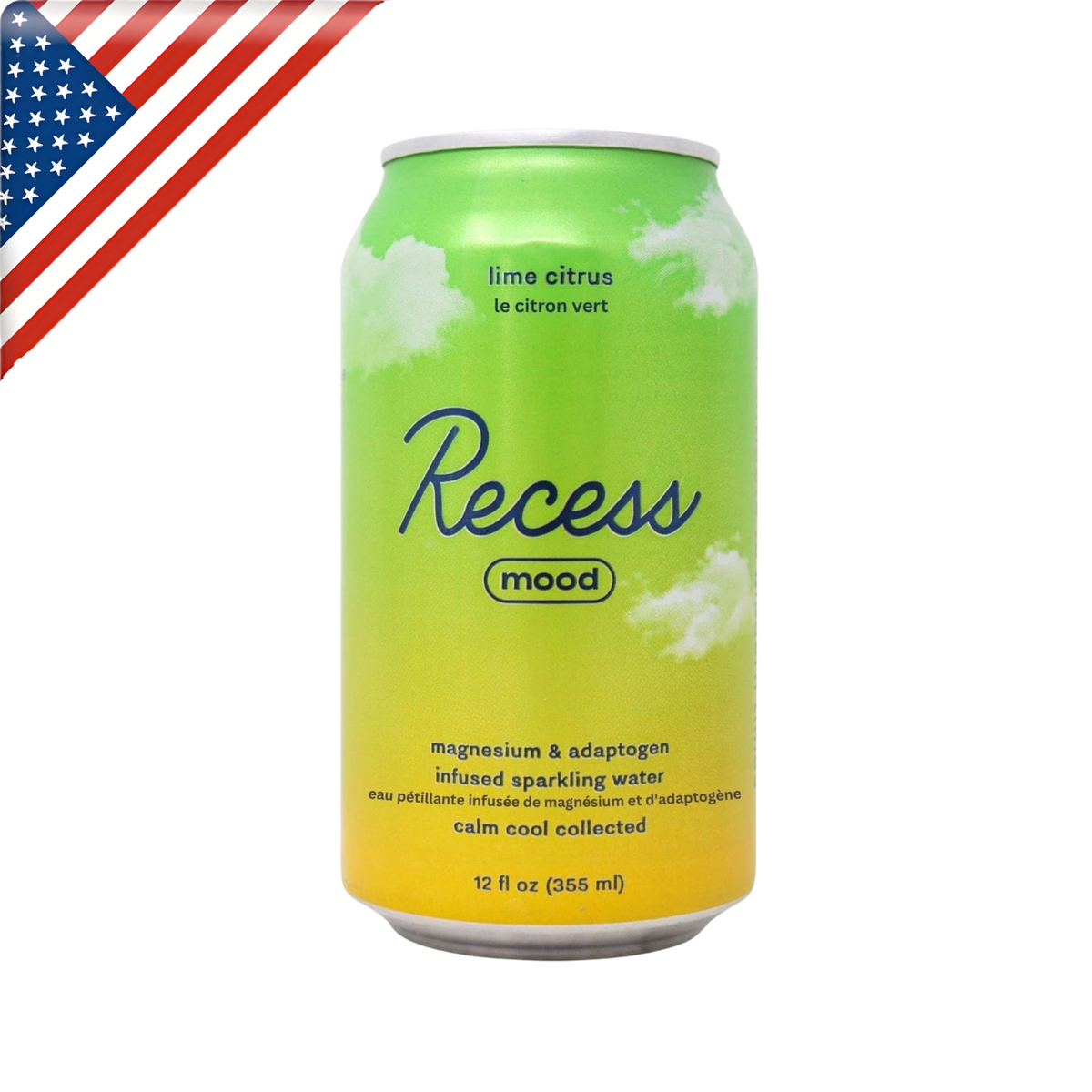 Recess Mood Lime Citrus Can 12 Oz x 12 Pack