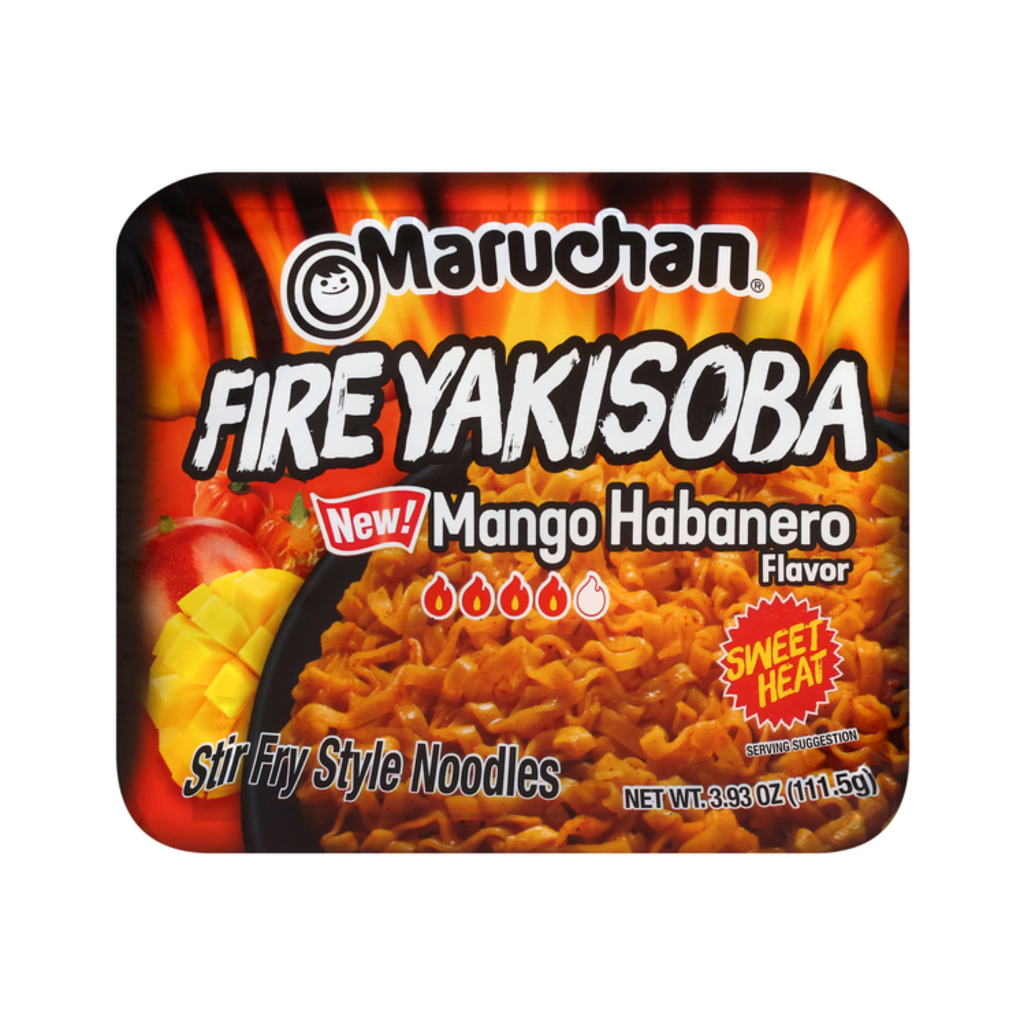 Maruchan Fire Yakisoba Mango Habanero 3.99 Oz - 8 Pack