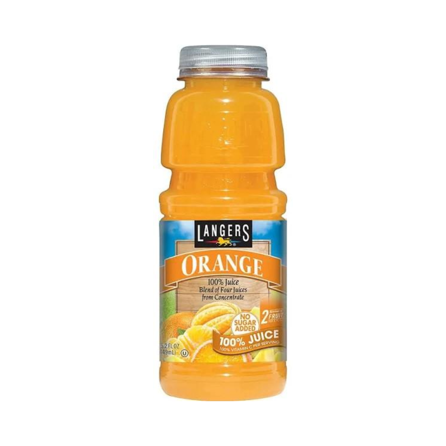 Langers Orange Juice 100 % PET 15.2 Oz -12 Pack