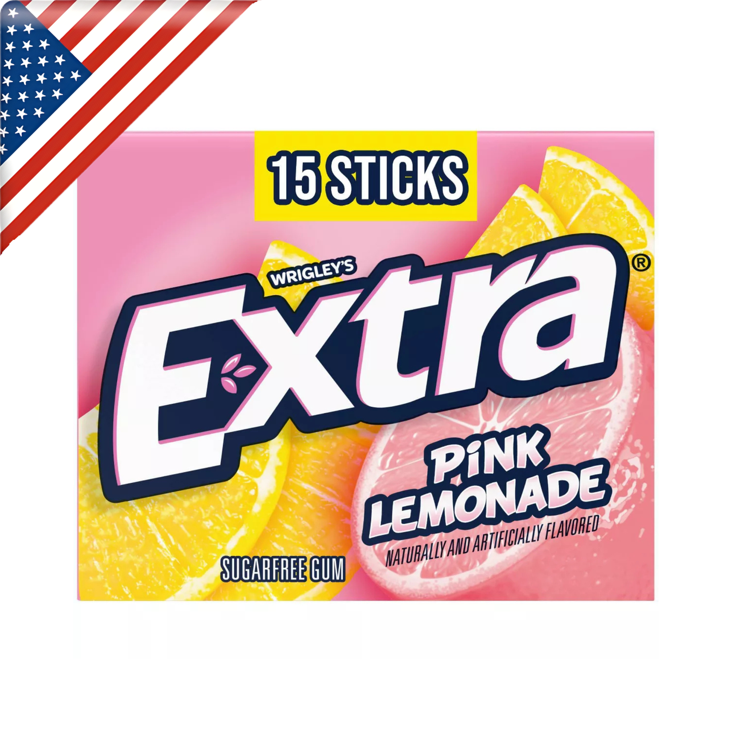 Extra Gum Pink Lemonade Stnd 15's x 10 Pack