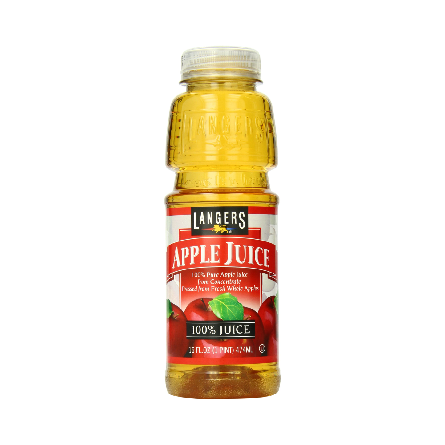 Langers Apple Juice 100 % PET 15.2 Oz -12 Pack