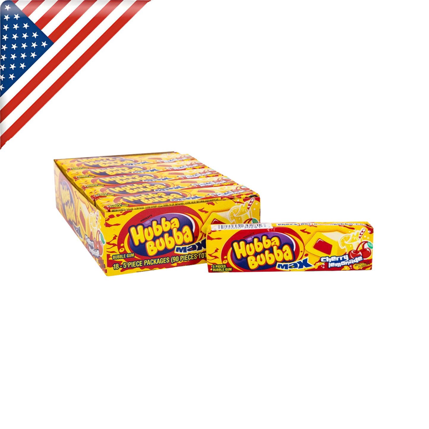 Hubba Bubba Max Cherry Lemonade Gum 5's x 18 Pack