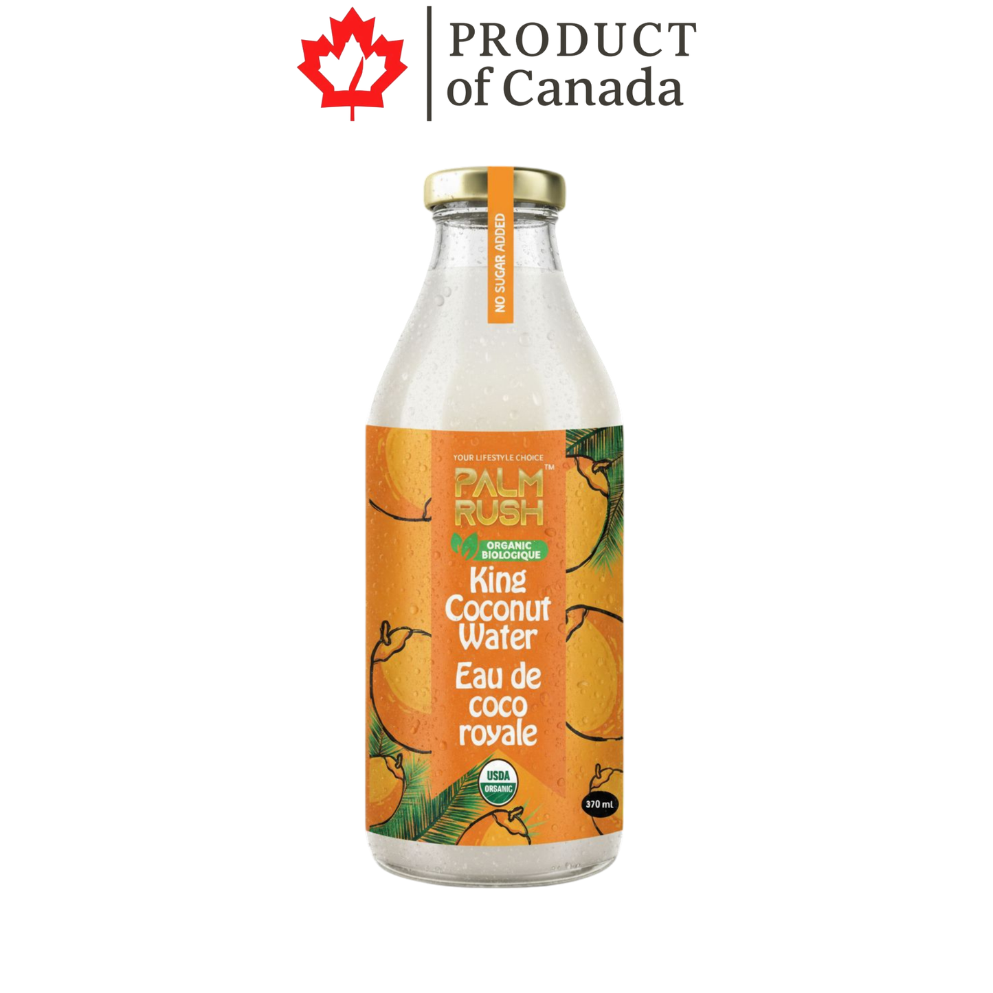 Palm Rush King Coconut Water Glass 370 Ml x 12