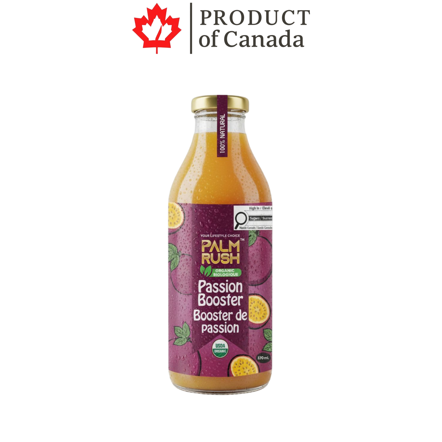 Palm Rush Passion Booster Glass 370 Ml x 12