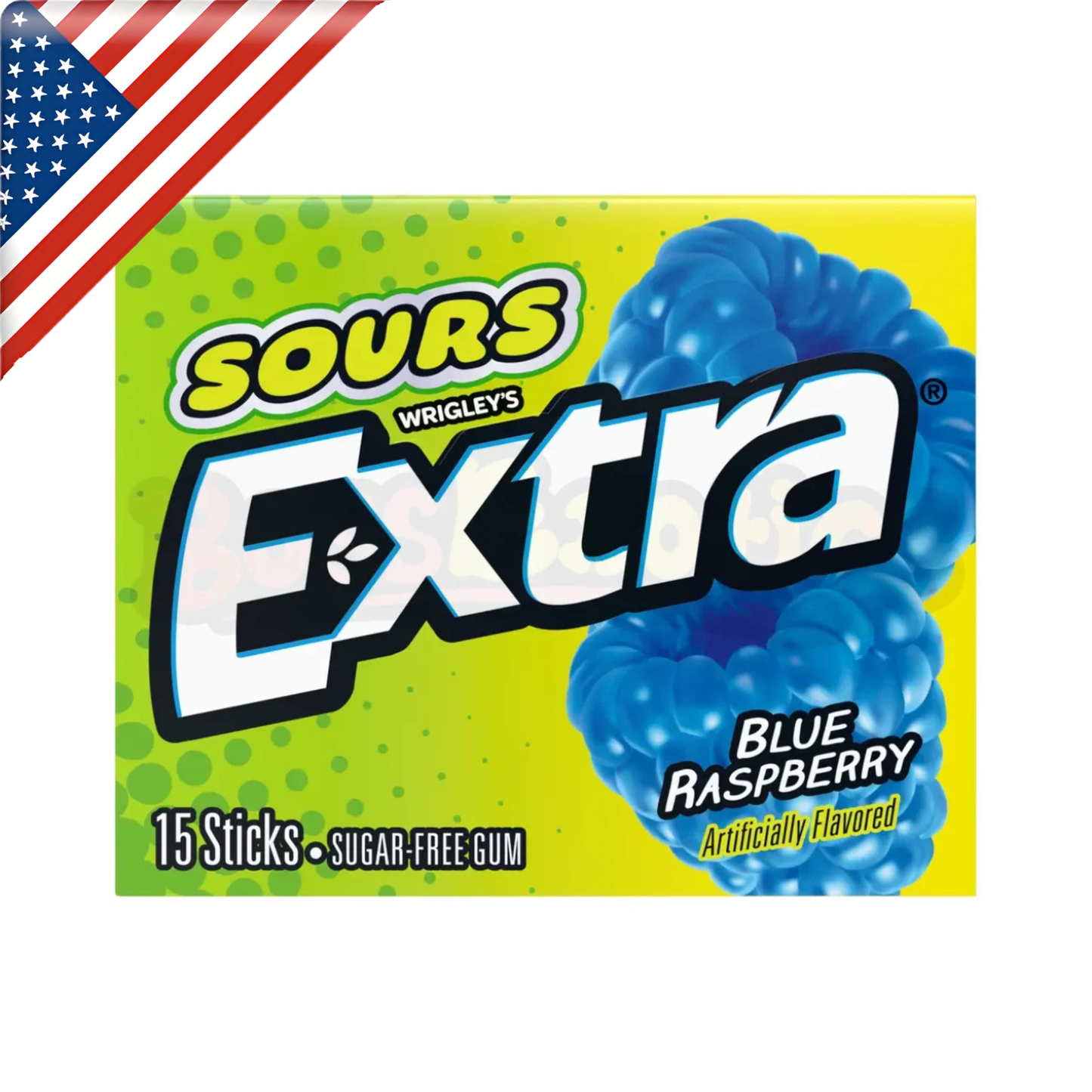 Extra Gum Sour Blue Raspberry Stnd 15's x 10 Pack
