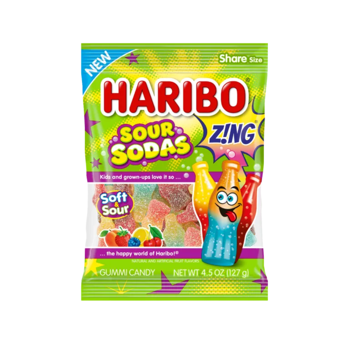 Haribo Sour Sodas Gummy HB - 12 Pack