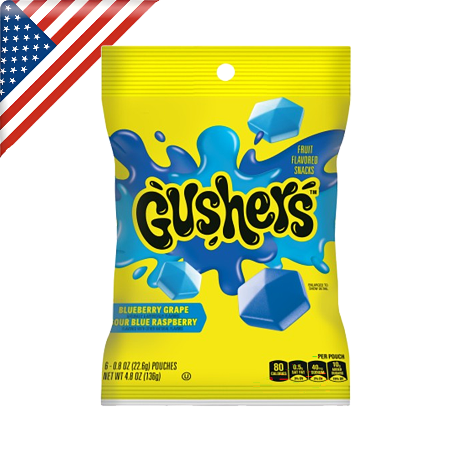 Gusher HB Blueberry Grape 4.25 Oz x 8 Pack