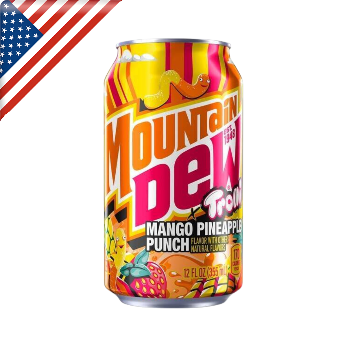 Mtn Dew Trolli Mango Pineapple Can 12 Oz x 12 Pack