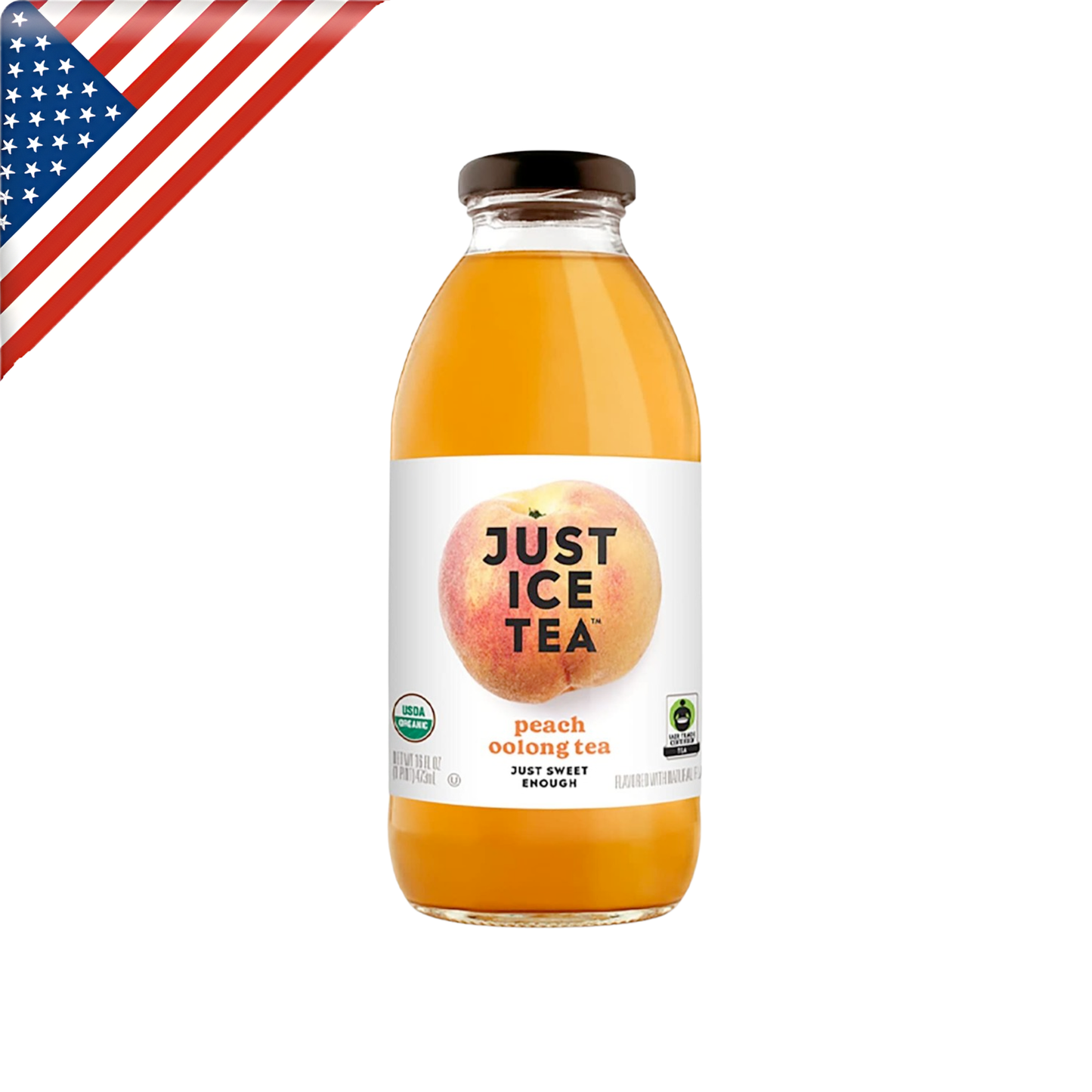 Just Ice Tea Peach Oolong Tea Glass 16 Oz - 12 Pack