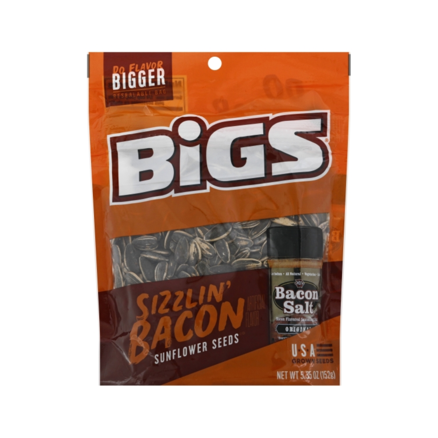 Bigs Sunflower Seeds Sizzlin' Bacon 5.35 Oz - 12 Pack