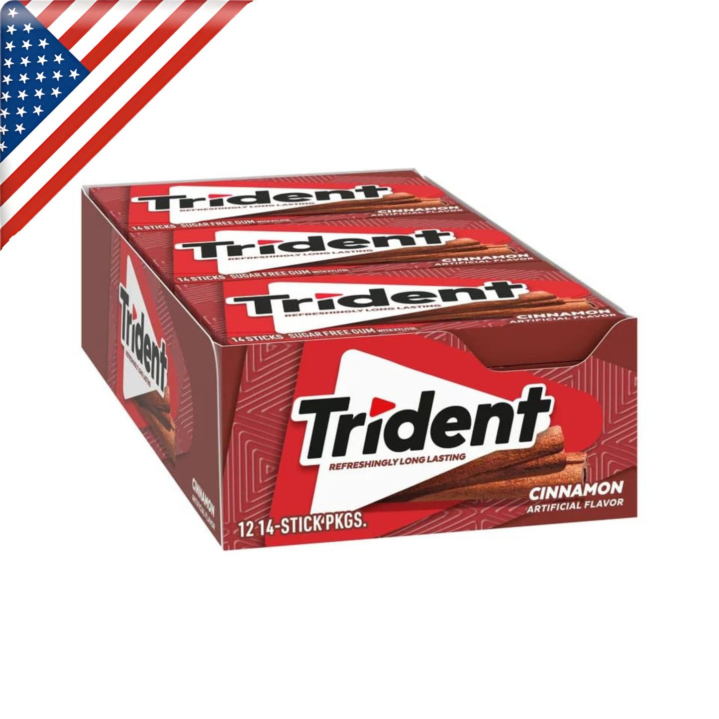 Trident Gum Cinnamon Stnd 14’s x 12 Pack