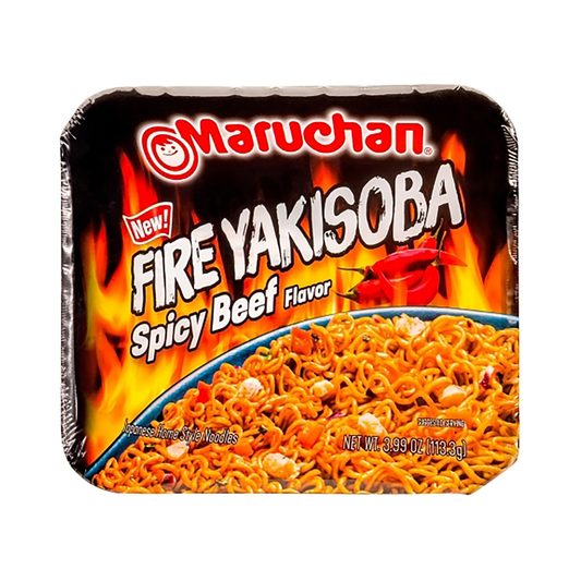 Maruchan Fire Yakisoba Spicy Beef Flavour 3.99 Oz - 8 Pack