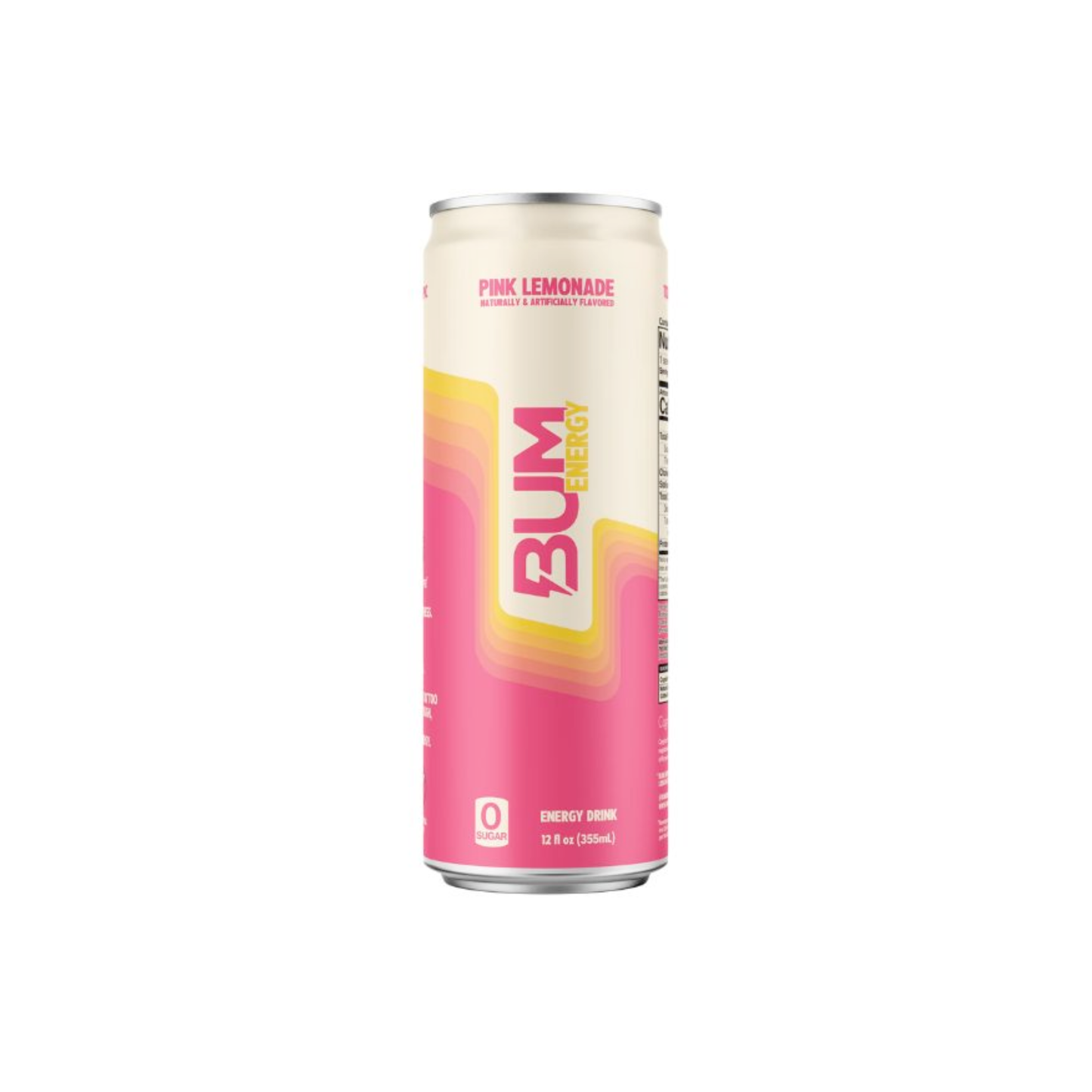Bum Energy Pink Lemonade Can 12 Oz - 12 Pack