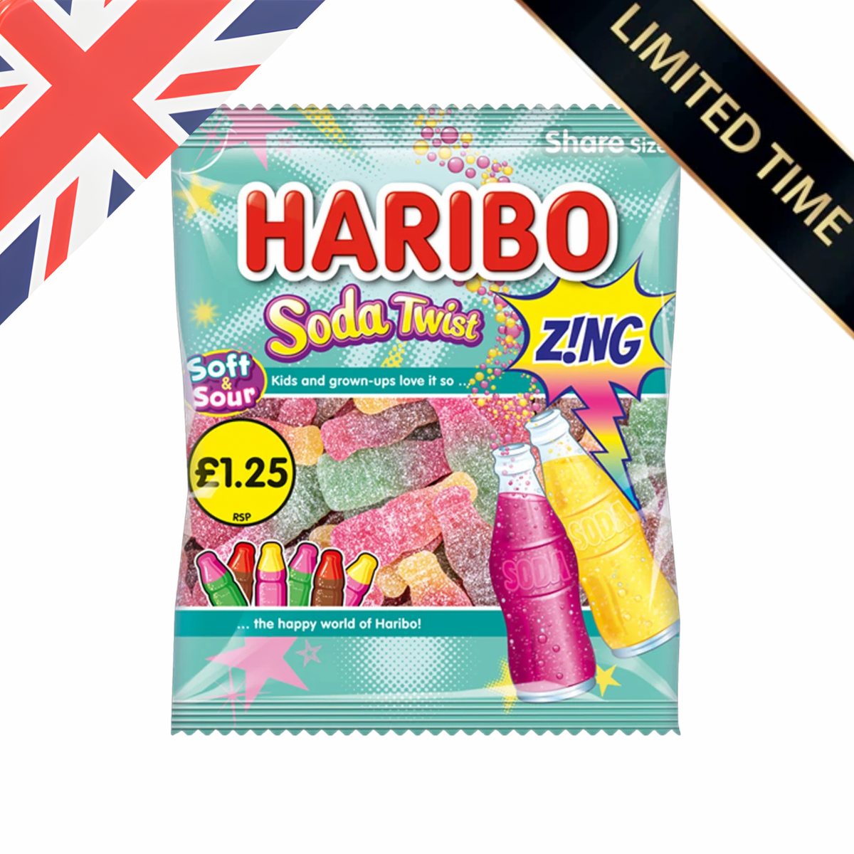[UK] Haribo Soda Twist HB 140 Gms x 12 Pack