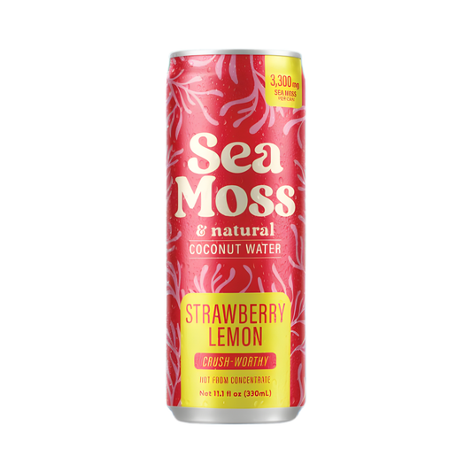 Sea Moss Coco Water Strawberry Lemon Can 11.1 Oz - 12 Pack