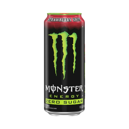 Monster Strawberry Shot Zero Sugar Can 16 Oz - 24 Pack