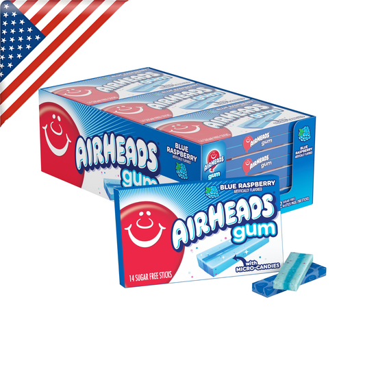 Airheads Gum Blue Raspberry 14's x 12 Pack