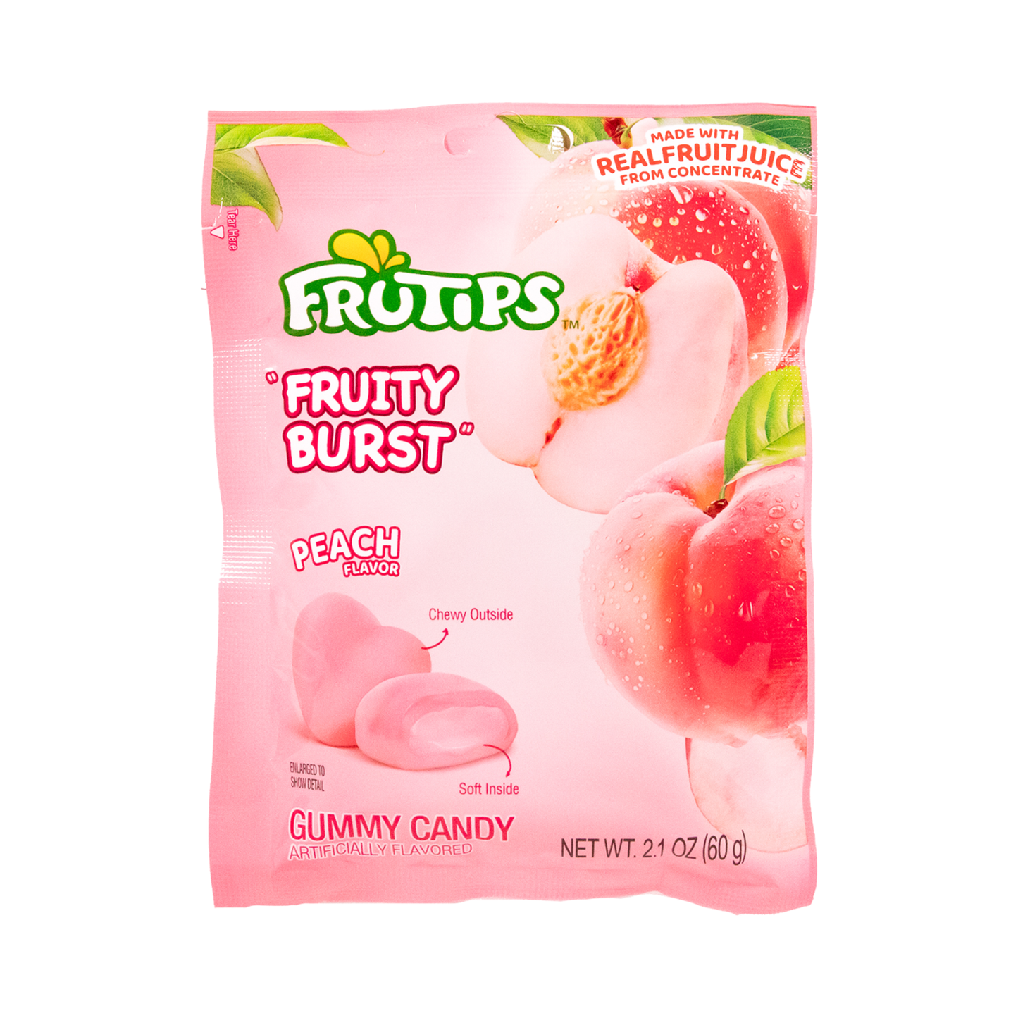 Frutips Fruity Burst Peach HB 2.1 Oz - 10 Pack