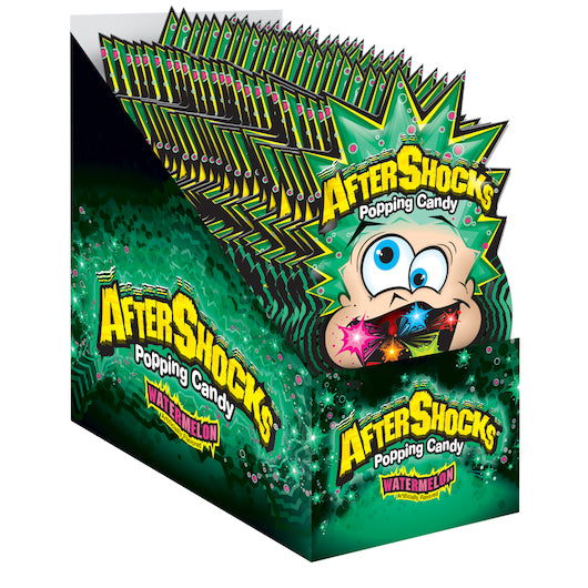 Aftershock Popping Candy Watermelon 0.33 Oz - 24 Pack