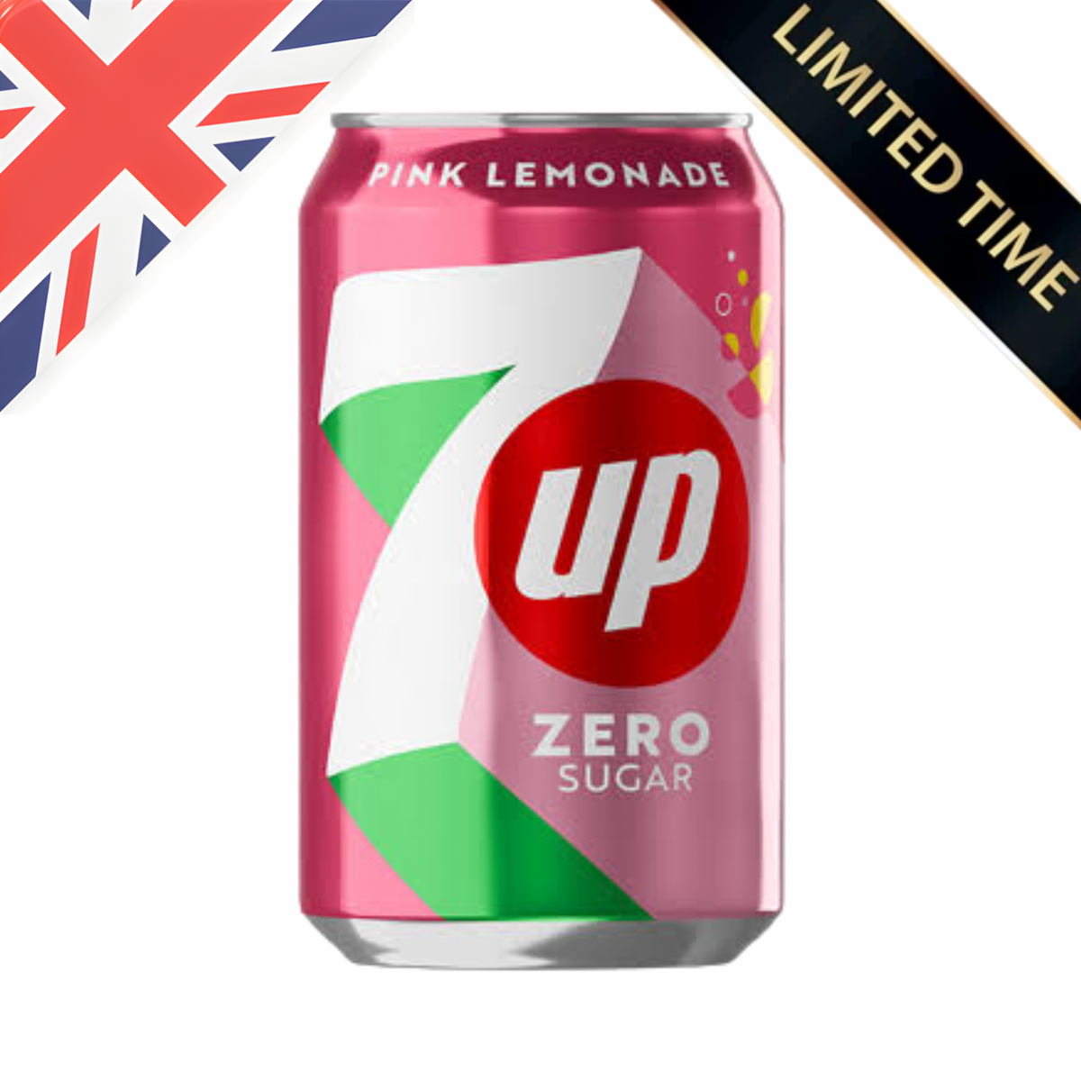 [UK] 7 Up Pink Lemonade Zero Sugar Can 330 Ml x 24 Pack