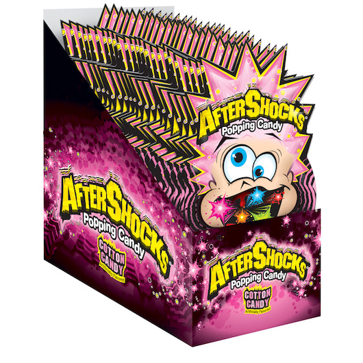 Aftershock Popping Candy Cotton Candy 0.33 Oz - 24 Pack