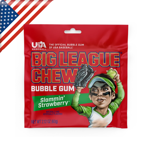 Big League Chew Strawberry 2.12 Oz x 12 Pack