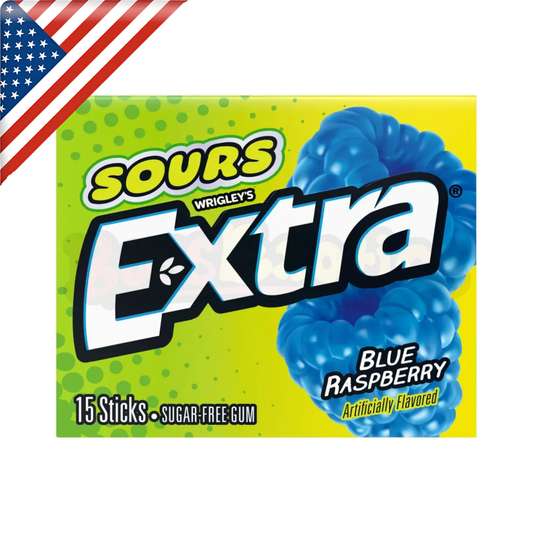 Extra Gum Sour Blue Raspberry Stnd 15's x 10 Pack