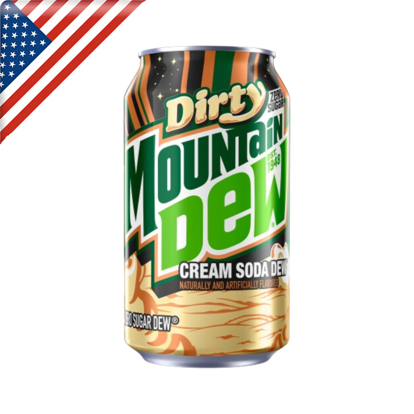 Mtn Dew Dirty Cream Soda Zero Sugar Can 12 Oz - 12 Pack