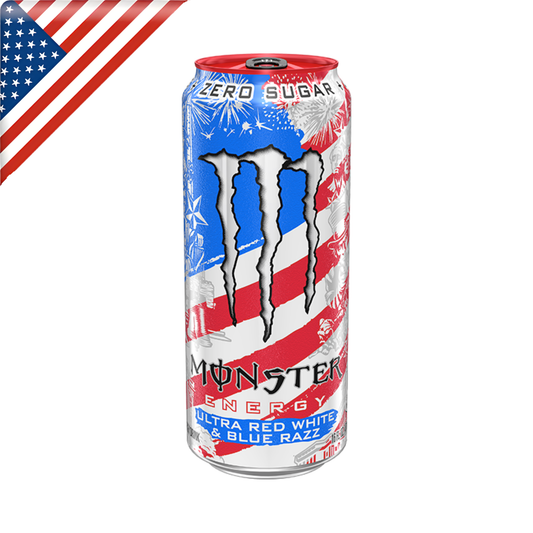 Monster Ultra Red White & Blue Razz Can 16 Oz - 24 Pack