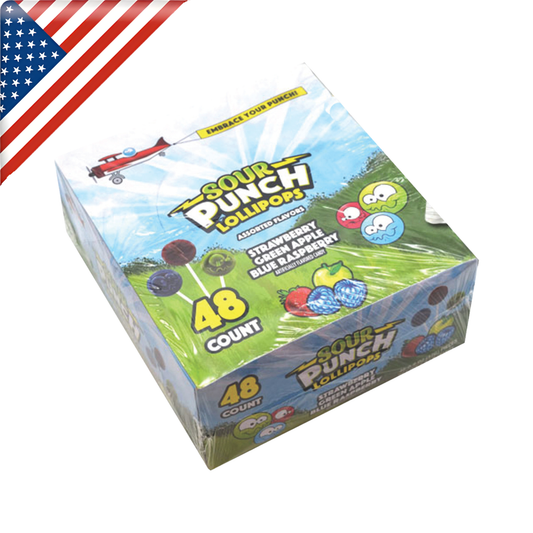 Sour Punch Lollipops 0.6 Oz - 48 Pack