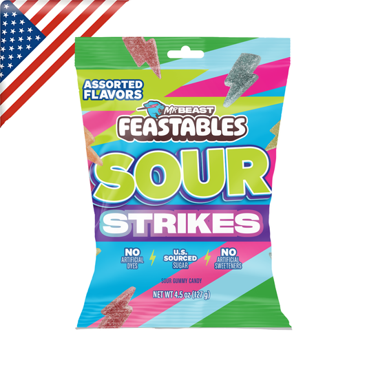 Feastables Sour Strikes Assorted 4.5 Oz - 12 Pack