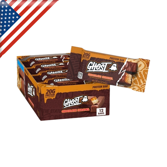 Ghost Chocolate Caramel Protein Bar 2.3 Oz - 12 Pack