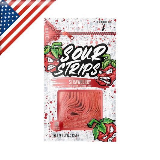 Sour Strips HB Strawberry 3.4 Oz x 12 Pack