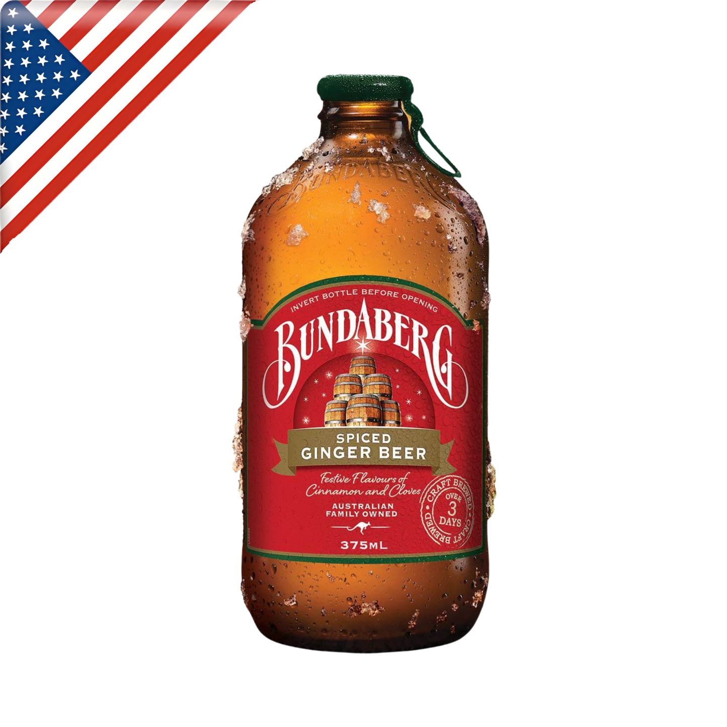 Bundaberg Spiced Ginger Beer Glass Bottle 12.7 Oz x 24 Pack