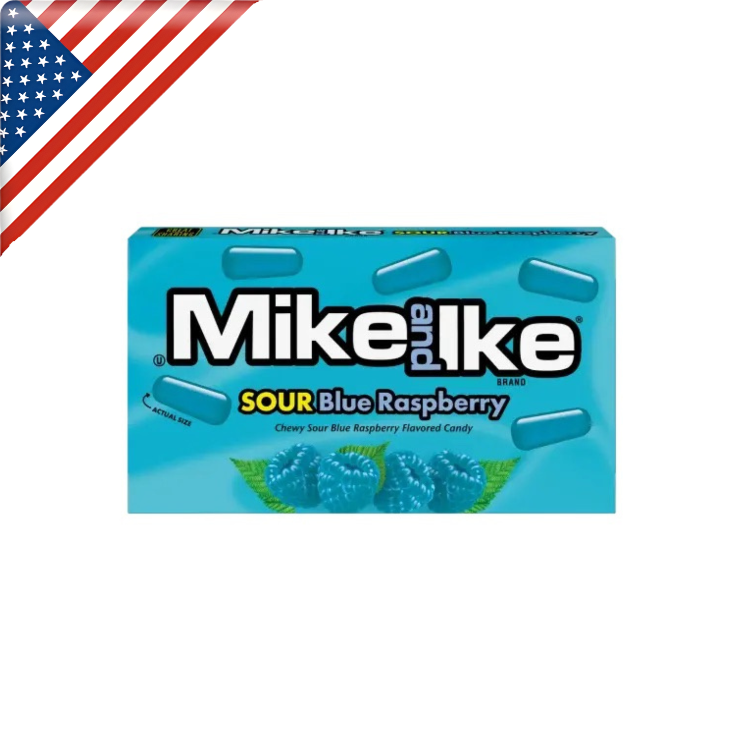 Mike & Ike Sour Blue Raspberry Theatre Box 4.25 Oz x 12 Pack