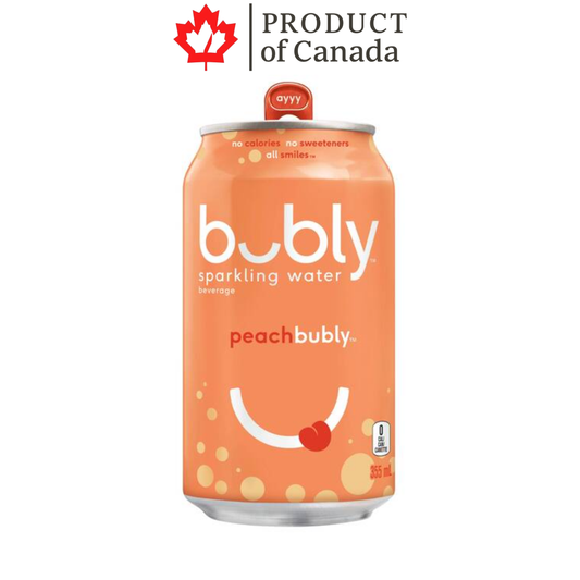 [Canada] Bubly Sparkling Water Peach Can 355 Ml - 12 Pack