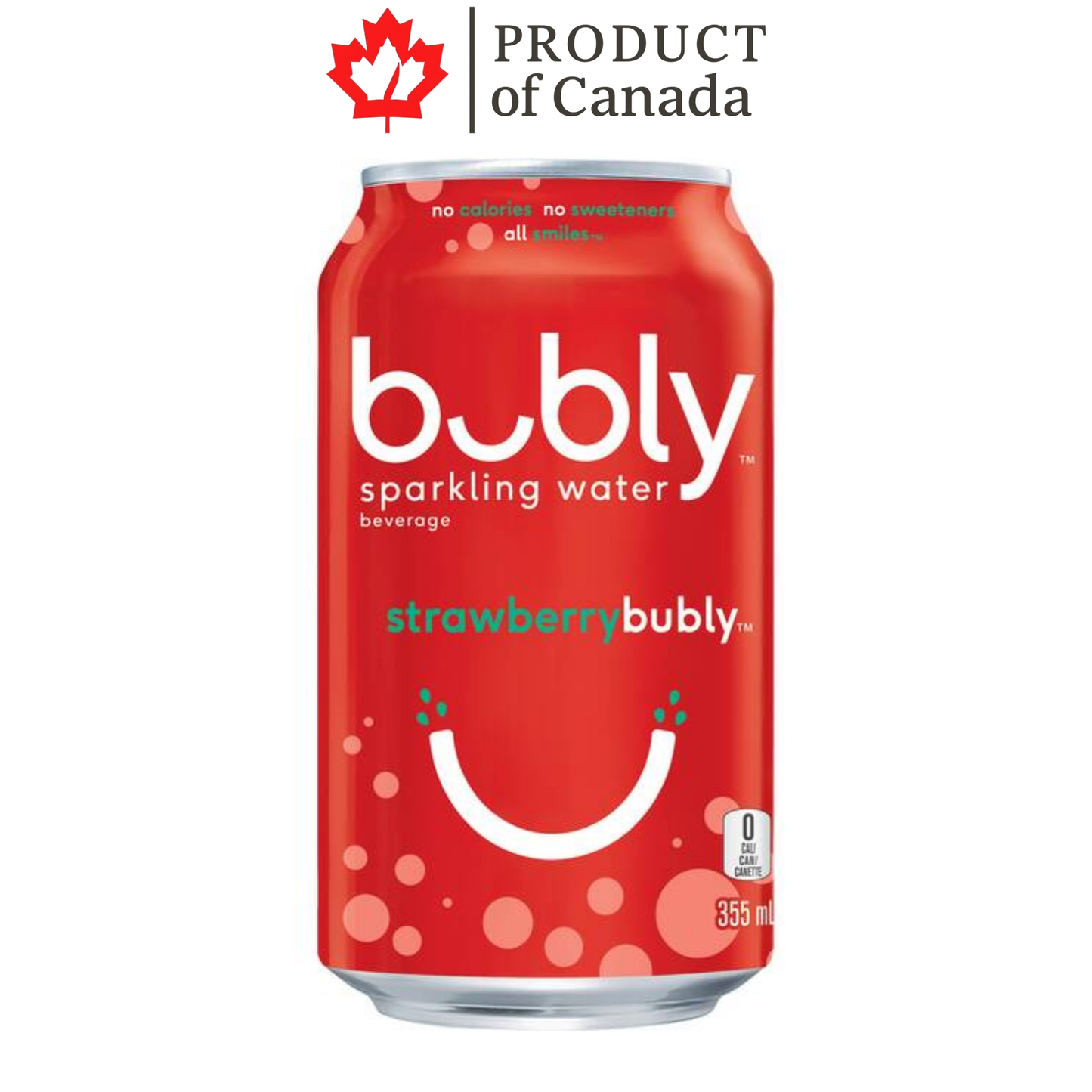 [Canada] Bubly Strawberry Can 355 Ml - 12 Pack