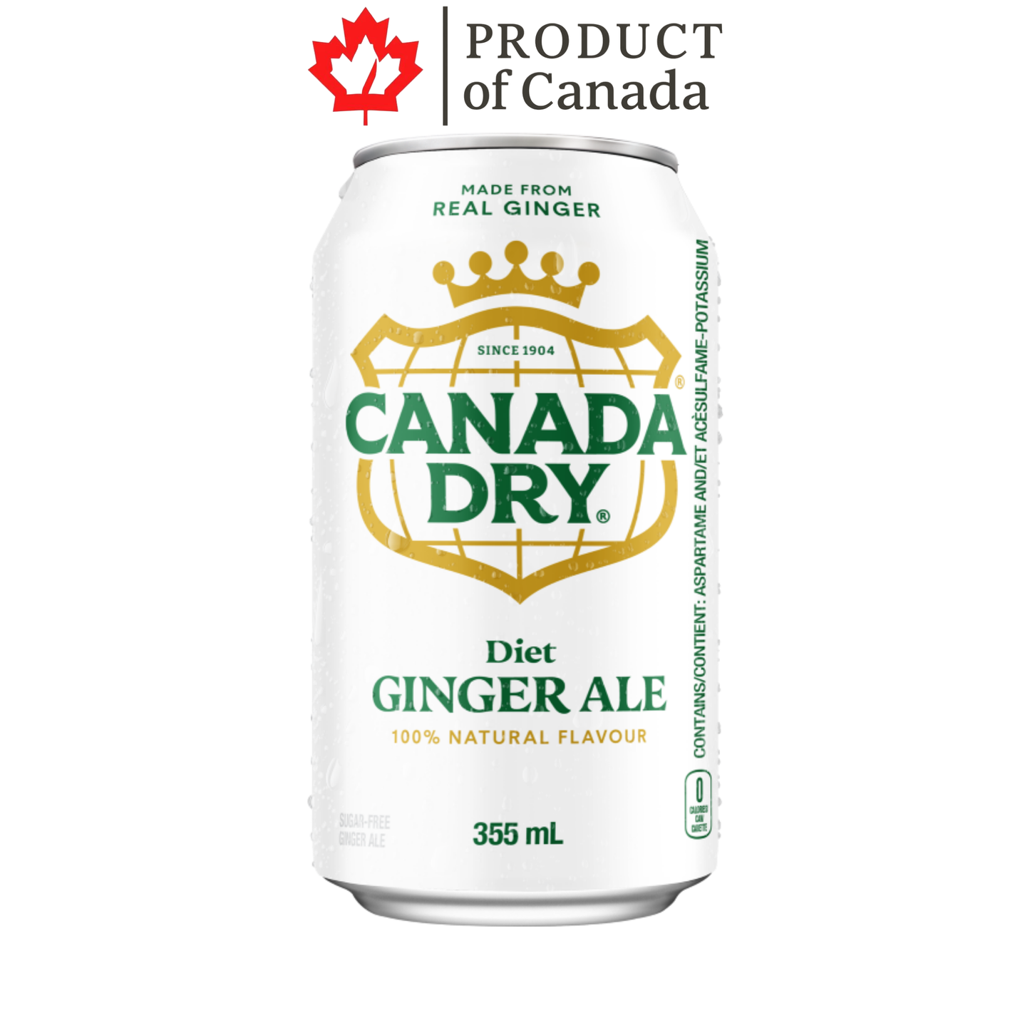 [Canada] Canada Dry Diet Ginger Ale Can 355 Ml - 12 Pack