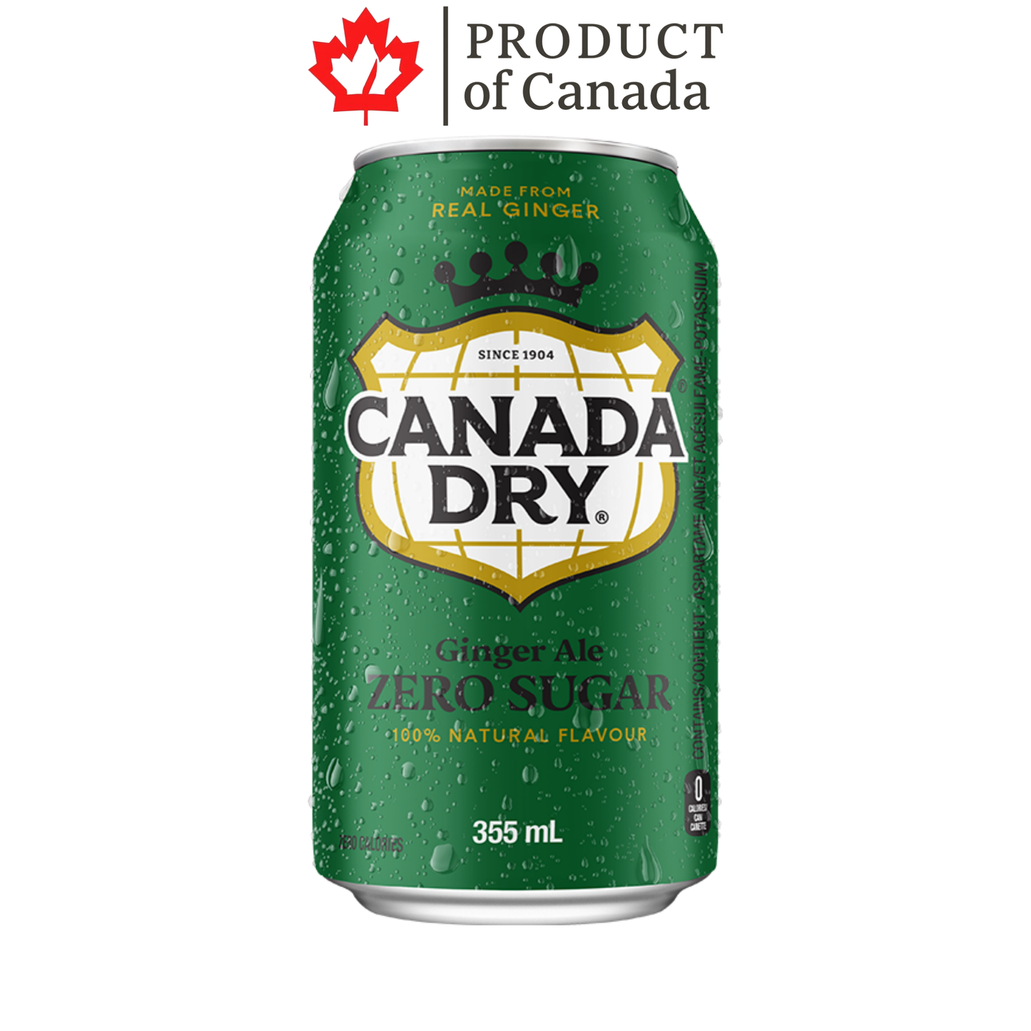 [Canada] Canada Dry Ginger Ale Zero Sugar Can 355 Ml - 12 Pack