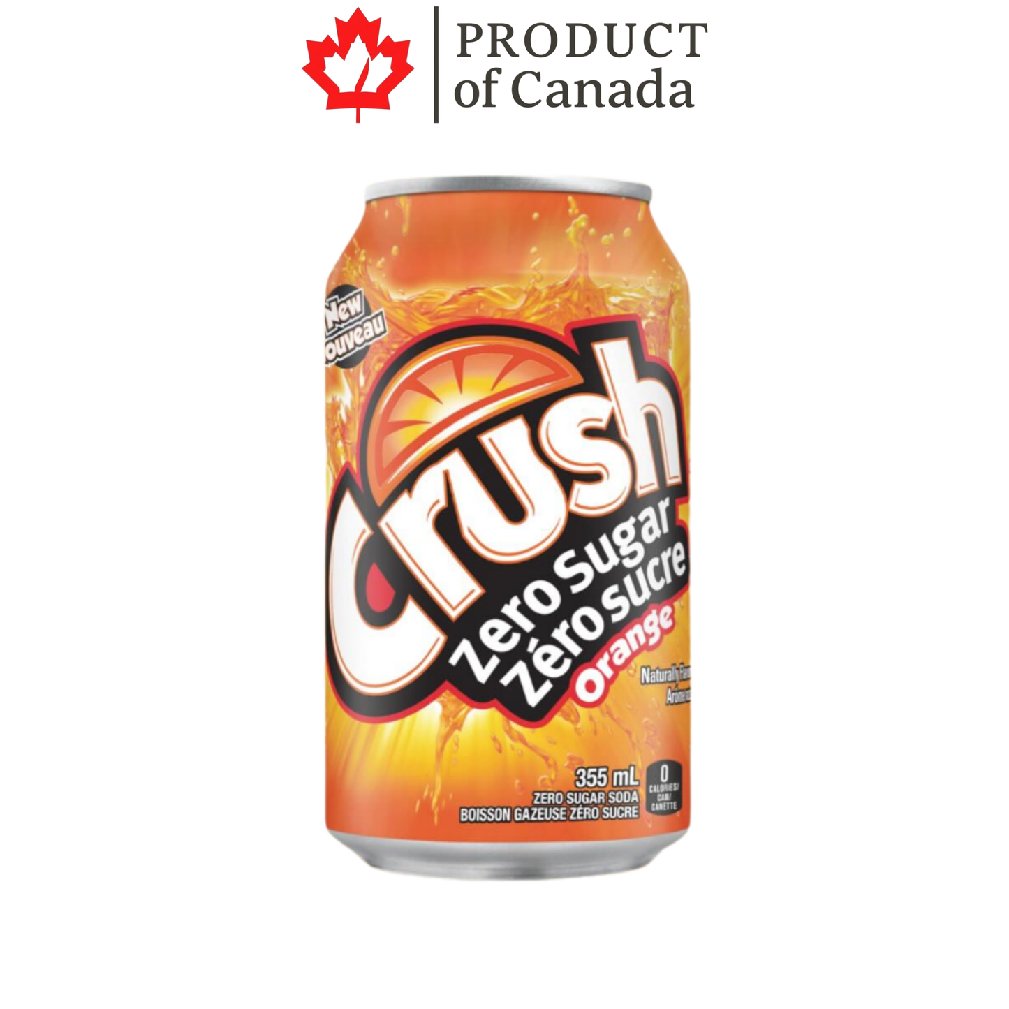 [Canada] Crush Orange Zero Sugar Can 355 Ml - 12 Pack