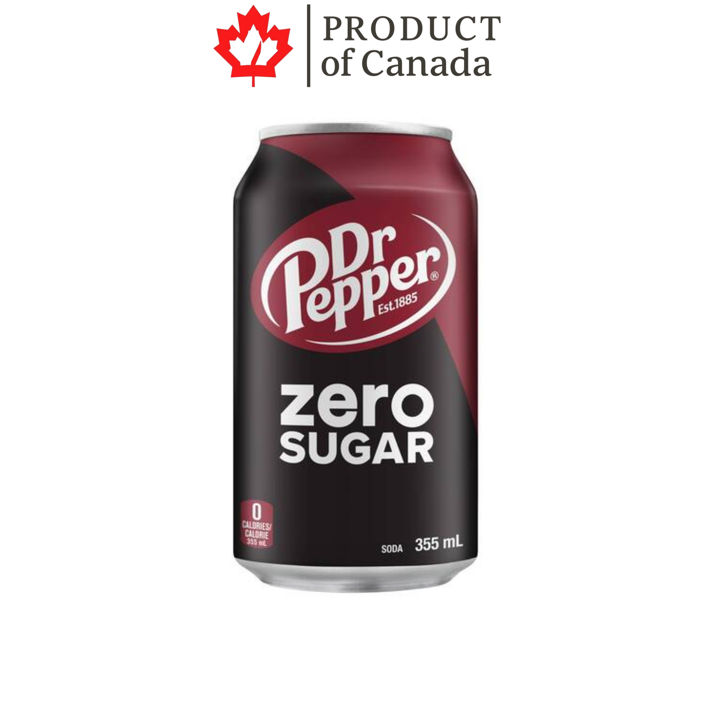 [Canada] Dr Pepper Original Zero Sugar Can 355 Ml - 12 Pack