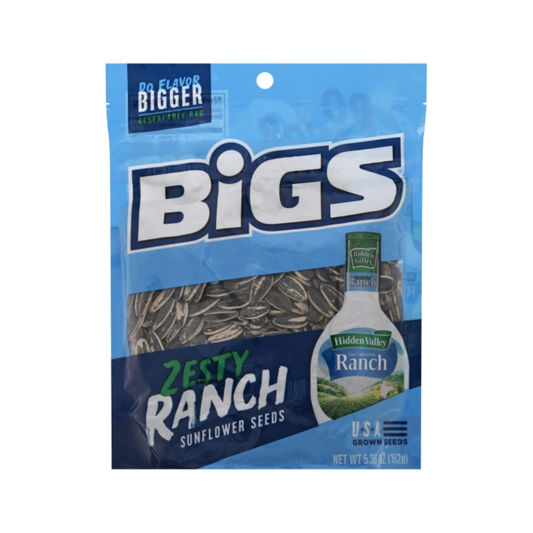 Bigs Sunflower Seeds Zesty Ranch 5.35 Oz - 12 Pack