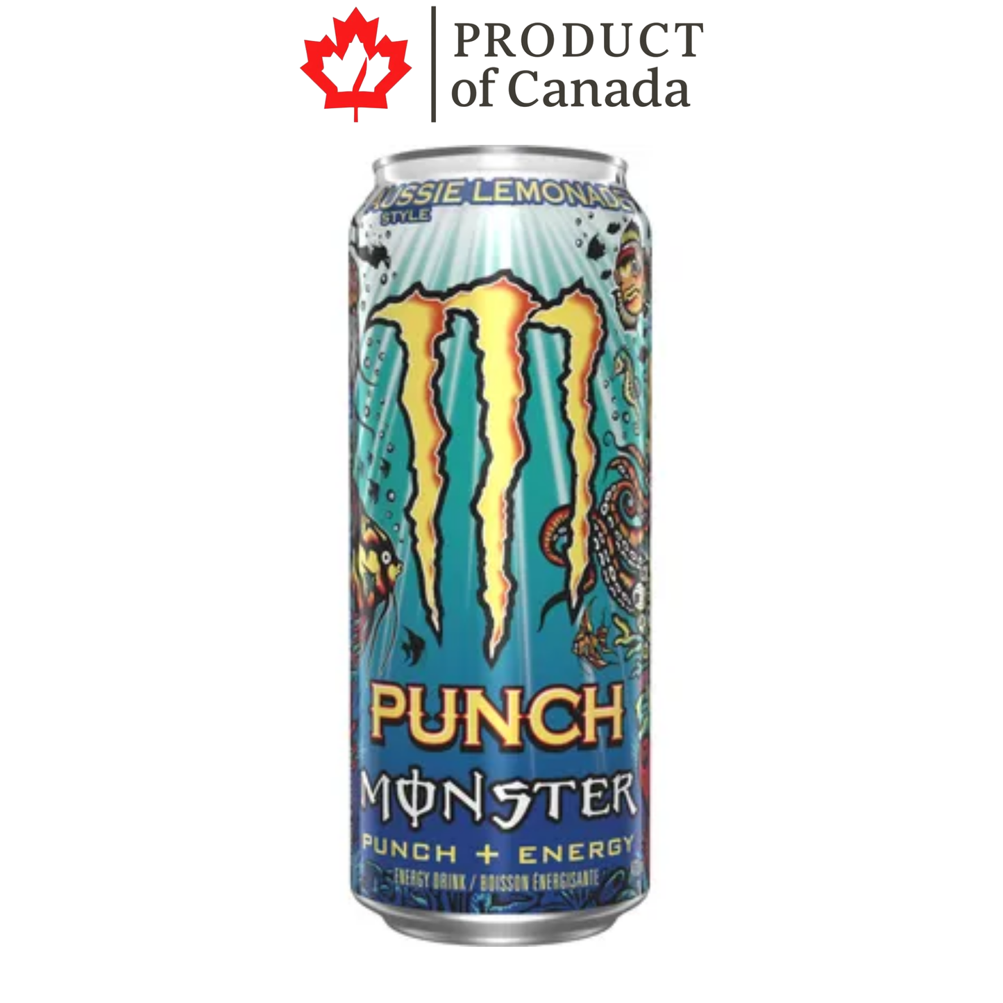 [Canada] Monster Juice Aussie Style Lemonade Can 473 Ml - 12 Pack