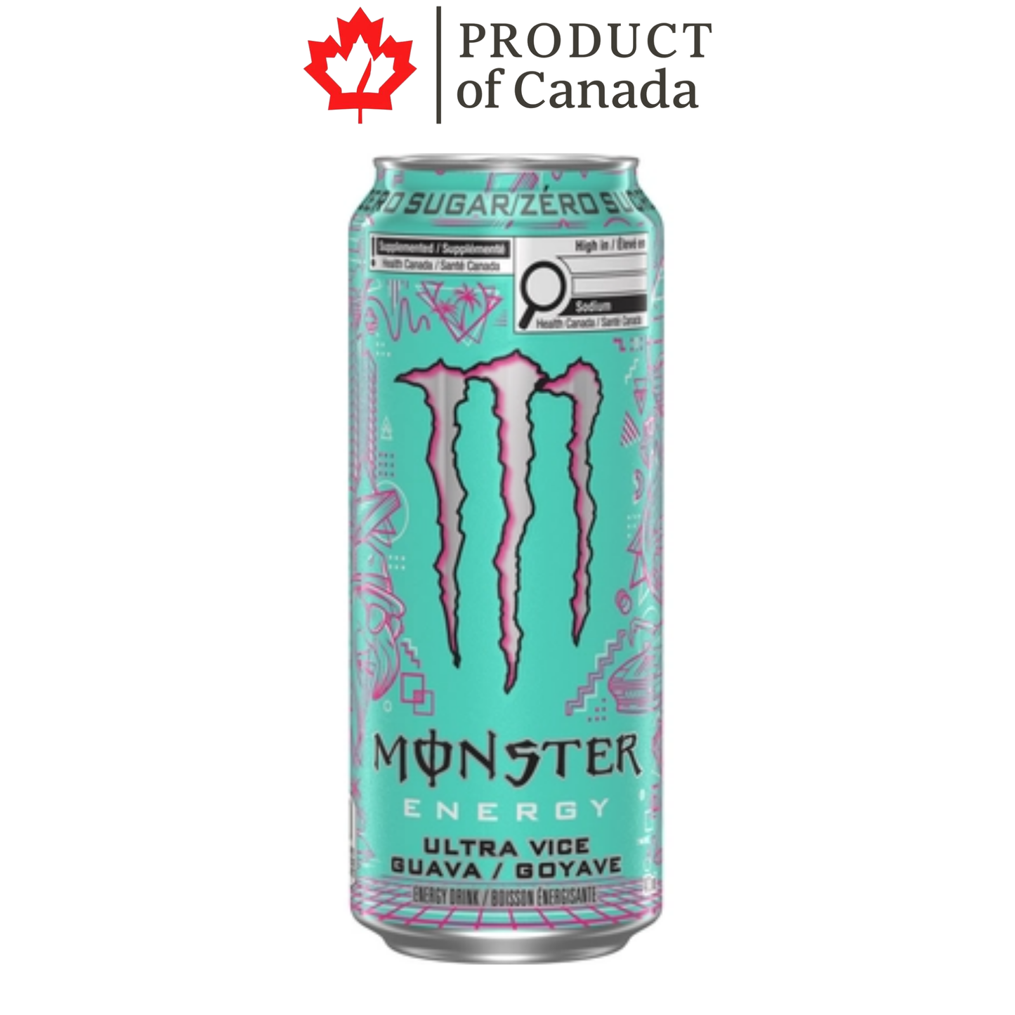 [Canada] Monster Ultra Vice Guava Zero Can 473 Ml - 12 Pack