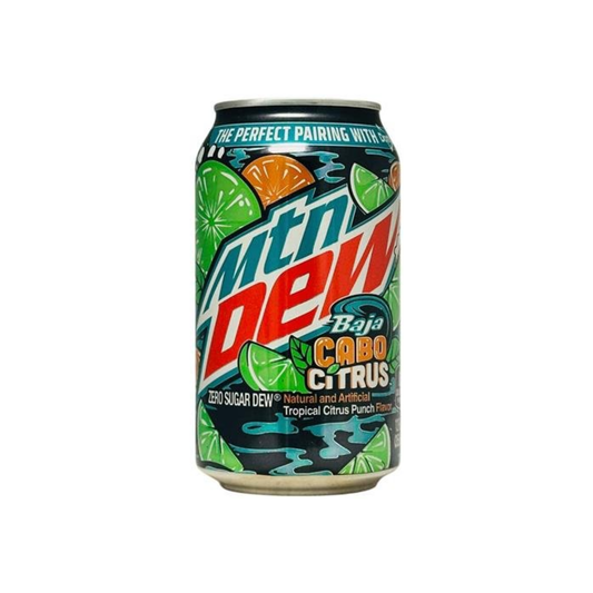 Mtn Dew Baja Cabo Citrus Zero Sugar Can 12 Oz - 12 Pack