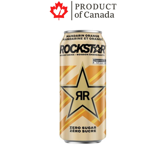 [Canada] Rockstar Mandarin Orange Zero Sugar Can 473 Ml - 12 Pack